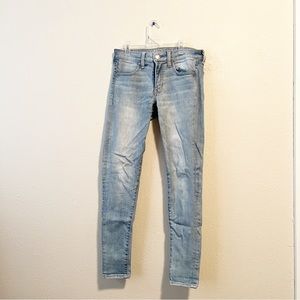 American Eagle Light Wash Mid Rise Super Stretch Skinny Denim Jeans in Size 6